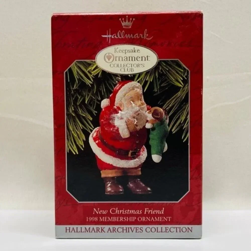 Vintage New Christmas Friend Ornament Hallmark Membership Collection‎ 1998 NIB
